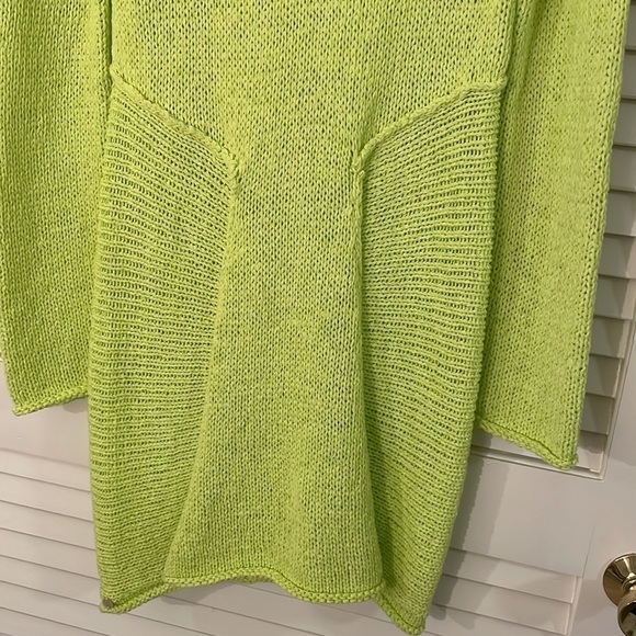 🍾HP🍾 Pure Handknit Lime Green Oversized Cowl Neck Flattering Sweater or Dress - Picture 6 of 6